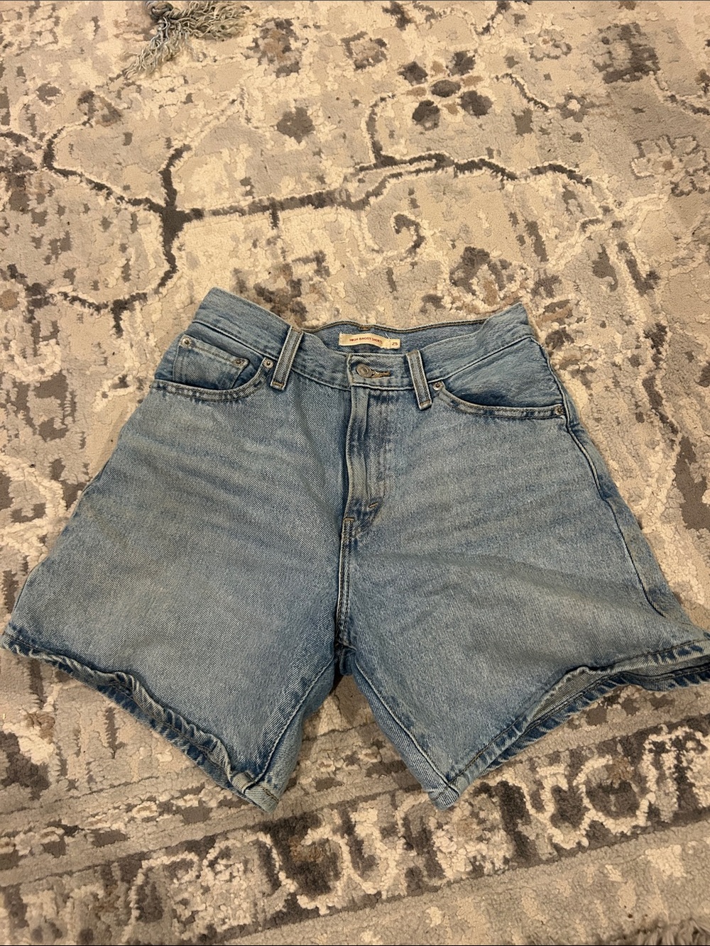 Levi's Light Blue High-Rise Denim Cutoff Shorts